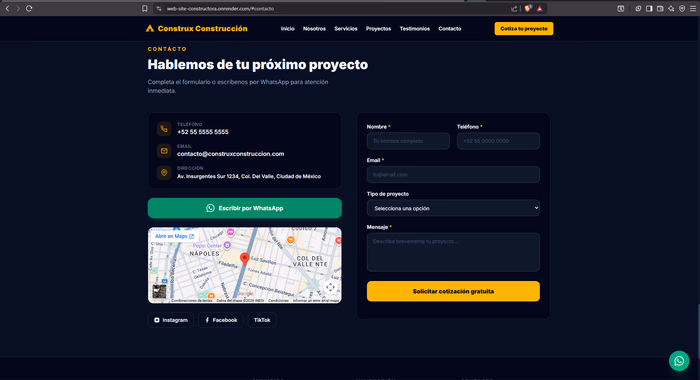 Construx — Contacto