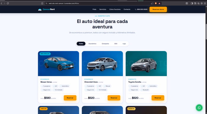 CancunRent — Flota de vehículos