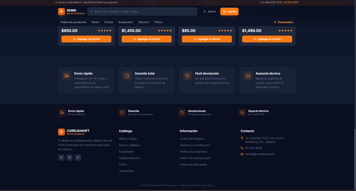 Refaccionaria — Footer