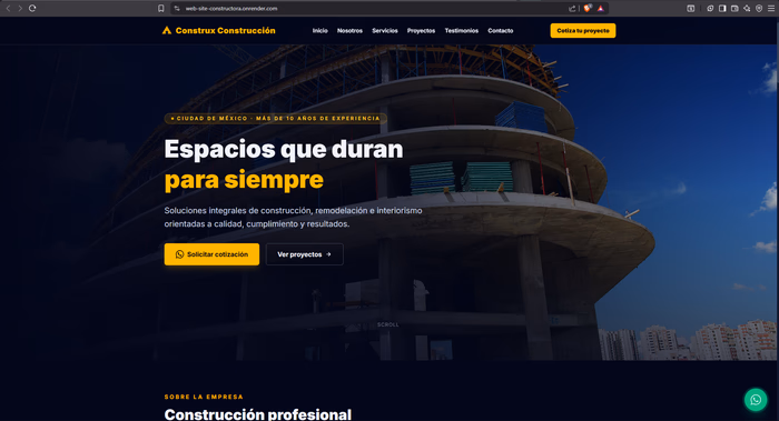 Construx — Página principal