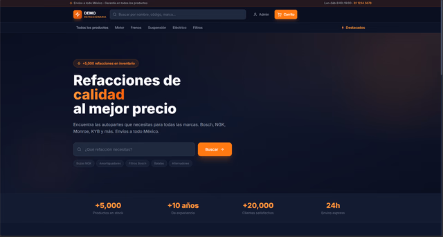Refaccionaria — Página principal