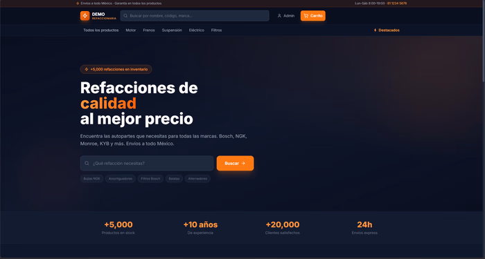 Refaccionaria — Página principal