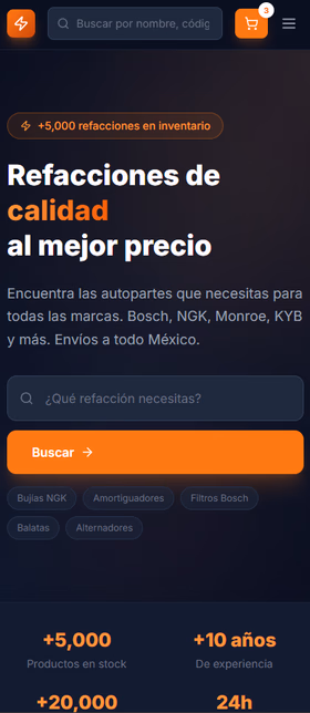 Refaccionaria móvil — Inicio