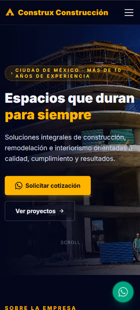 Construx móvil — Inicio