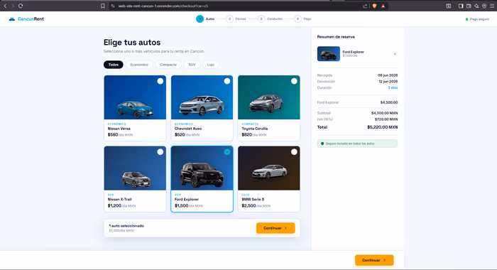 CancunRent — Reservar