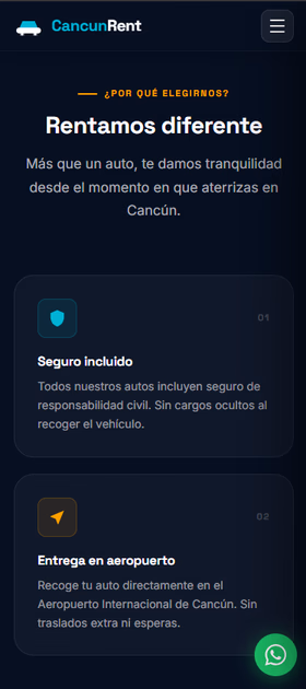 CancunRent móvil — Servicios