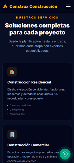 Construx móvil — Servicios