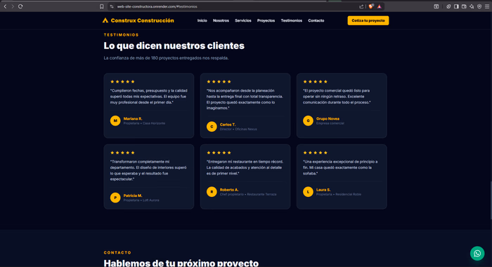 Construx — Testimonios